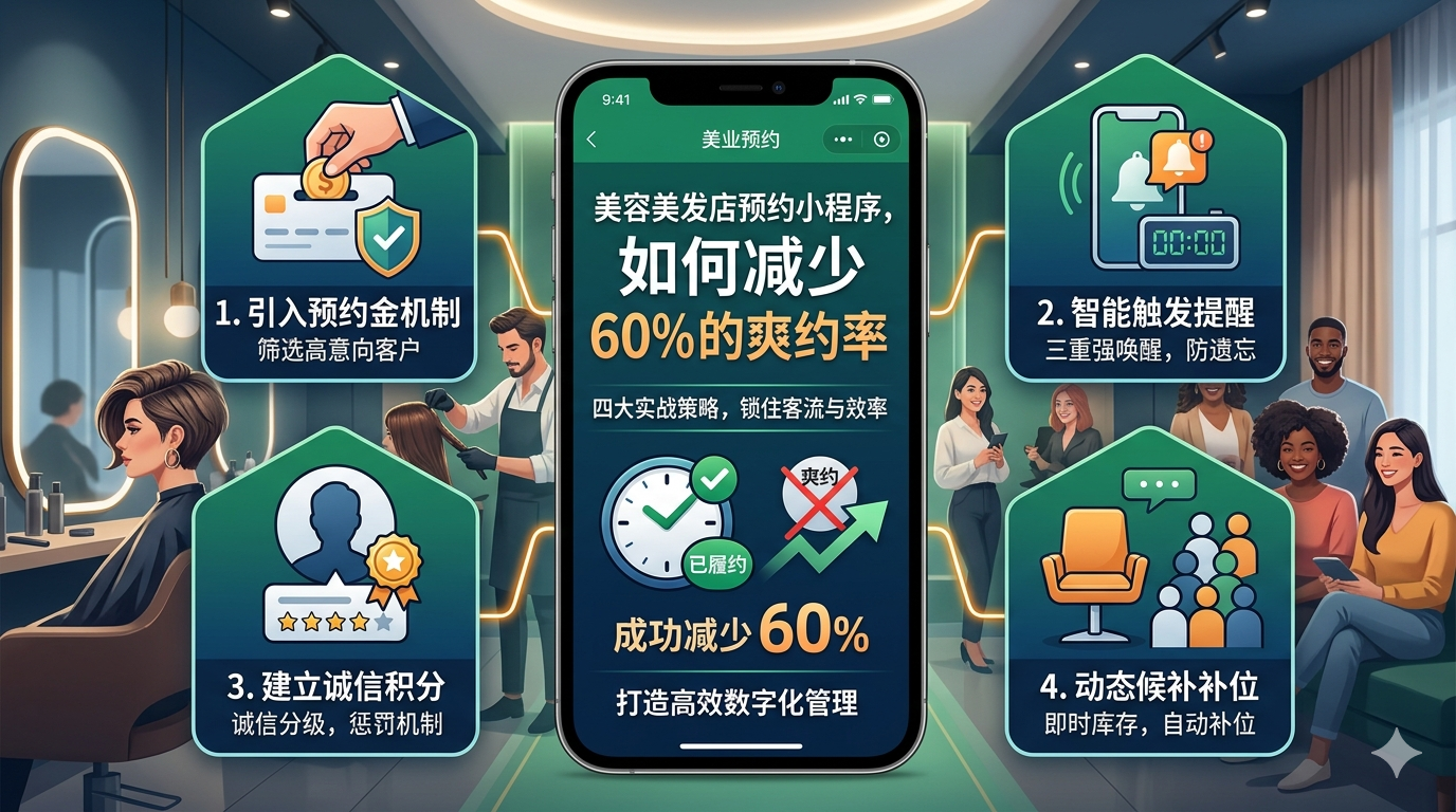 美容美发店预约小程序，如何减少 60% 的爽约率