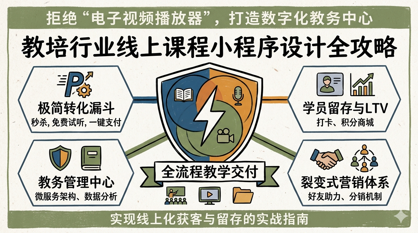 教育培训行业的线上课程小程序,应该怎么设计?