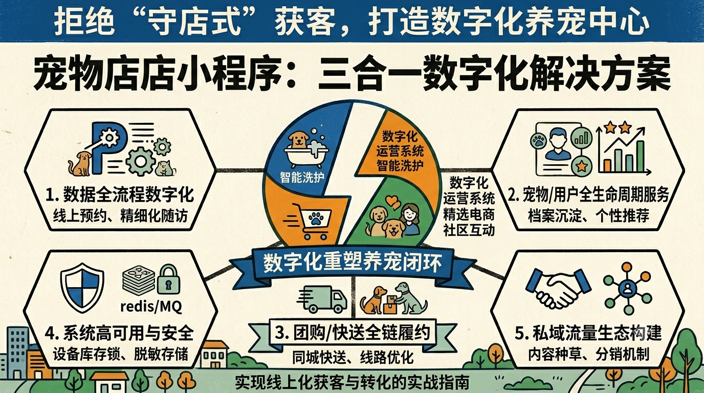 宠物店小程序怎么做？预约洗护+电商+社区三合一
