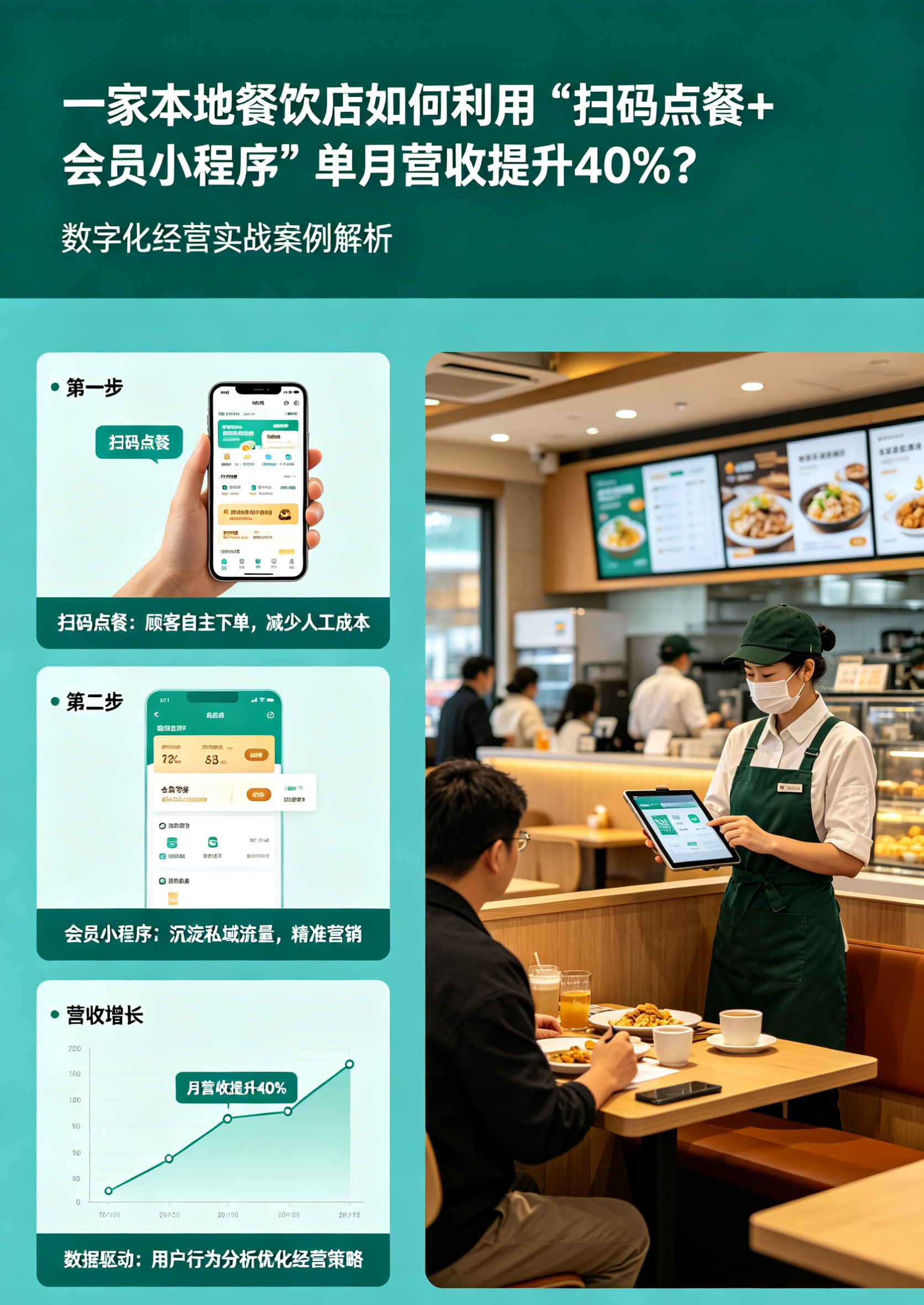 案例：一家本地餐饮店如何利用“扫码点餐+会员小程序”单月营收提升40%？