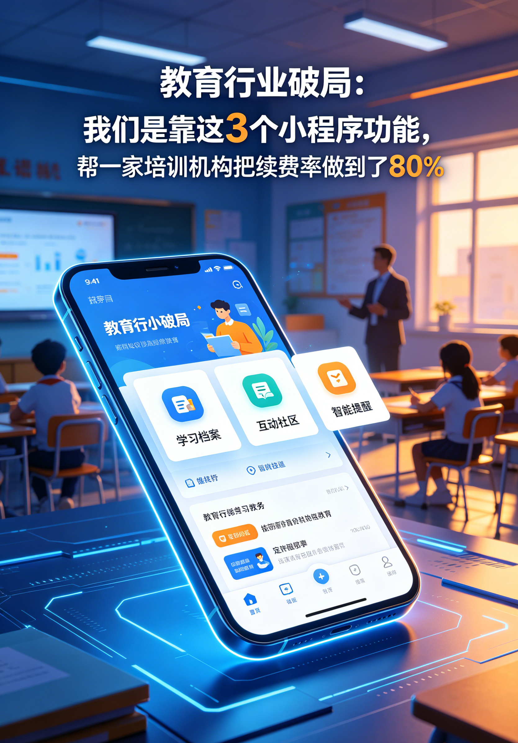 教育行业破局：我们是靠这3个小程序功能，帮一家培训机构把续费率做到了80%